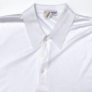 Men’s Giorgio Danieli 100% Cotton Polo, Made in Italy, White NWT XL